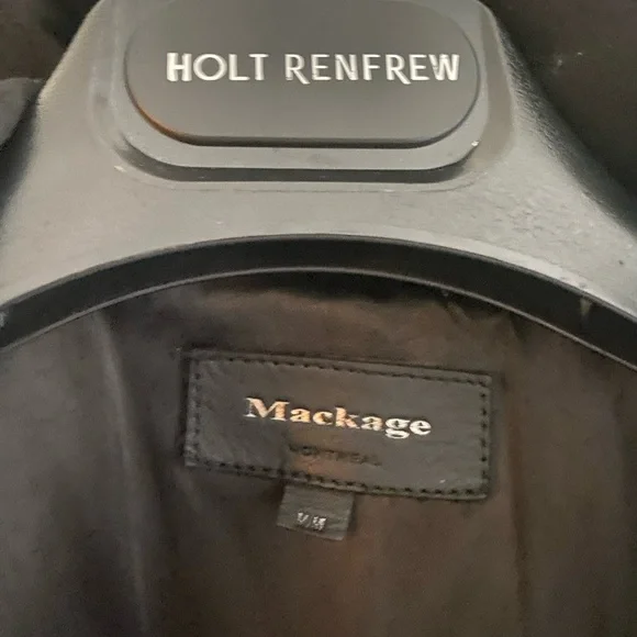 MACKAGE BLACK WOOL/LEATHER BELTED COAT - Picture 8 of 15